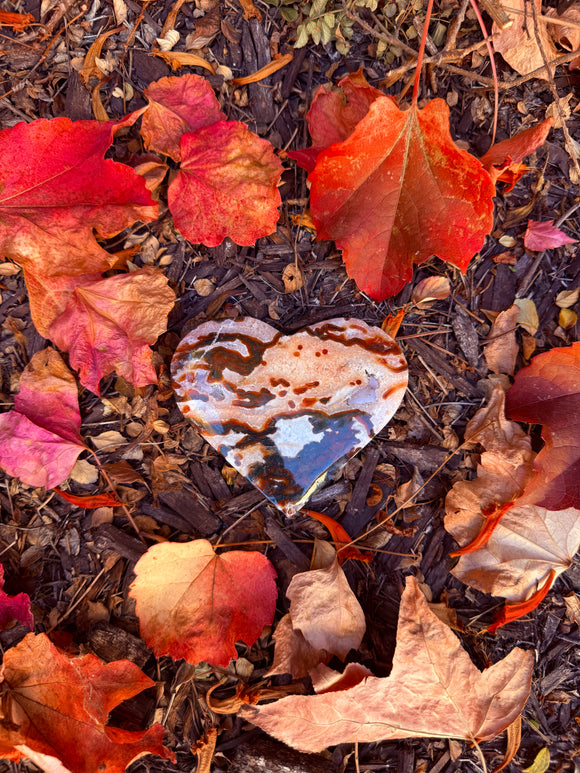 Red Moss Agate Heart Crystal From Brazil #4