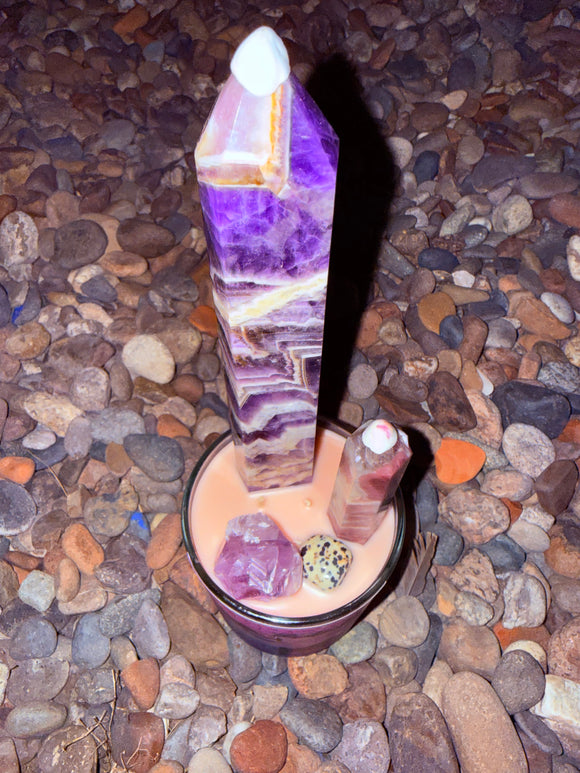 Dream Protection Crystal Candle Reiki Blessed by Queen