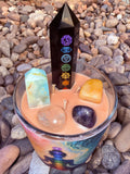 Align Your Charkas Crystal Candle Reiki Blessed by Queen