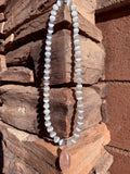 Rose Quartz & Selenite Crystal Necklace Reiki Blessed by Queen