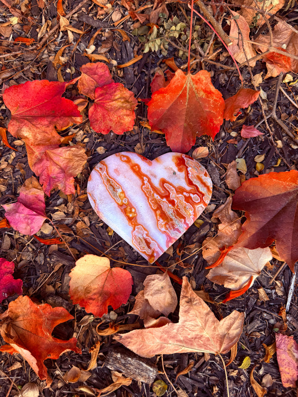 Red Moss Agate Heart Crystal From Brazil #21
