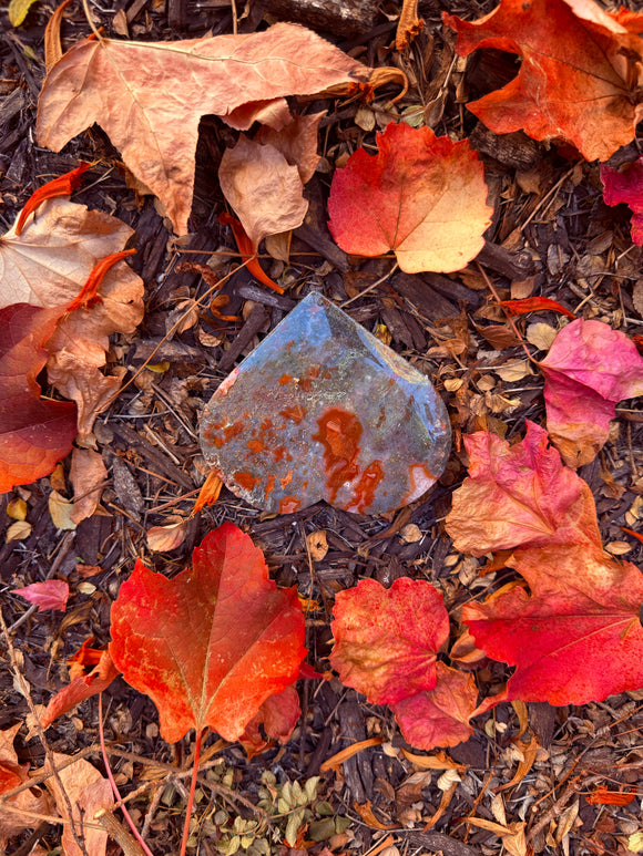 Red Moss Agate Heart Crystal From Brazil #8