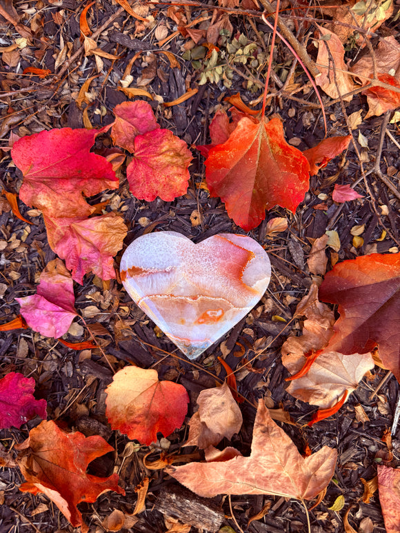 Red Moss Agate Heart Crystal From Brazil #14