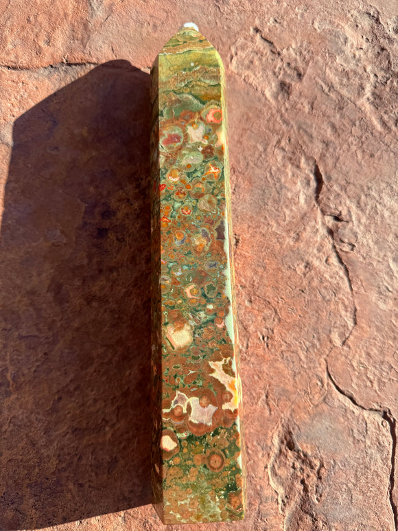“Rare” Rainforest Jasper #3 from Australia Crystal Tower Reiki Blessed by Queen