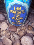 I AM POWERFUL I AM AMAZING I AM BEAUTIFUL Crystal Candle Reiki Blessed by Queen