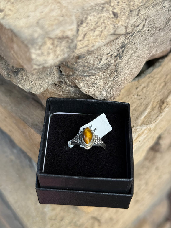 Tiger's Eye Crystal 925 Sterling Silver Ring Size 8 From South Africa - Only 1 Available