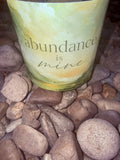 Abundance is Mine Crystal Candle Reiki Blessed by Queen