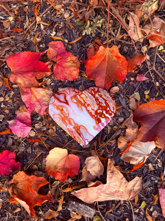 Red Moss Agate Heart Crystal From Brazil #22