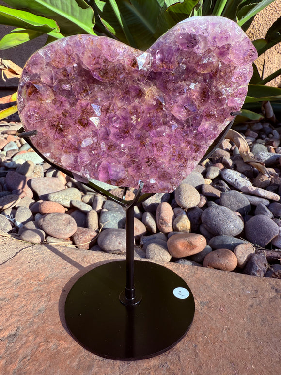 Amethyst Crystal Heart #2 Reiki Blessed by Queen