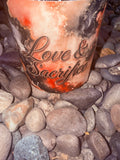 Love & Sacrifice Crystal Candle Reiki Blessed by Queen