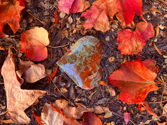 Red Moss Agate Heart Crystal From Brazil #1