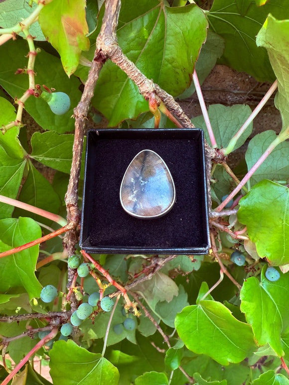 Andalusite Sterling Silver Crystal Adjustable Ring (6-7-8) Reiki Blessed By Queen