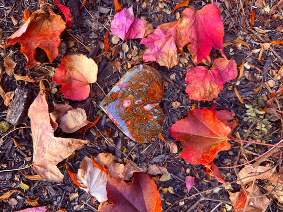 Red Moss Agate Heart Crystal From Brazil #11