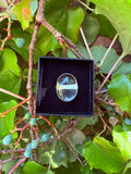 Clear Quartz Sterling Silver Crystal Adjustable Ring (9-10-11) Reiki Blessed By Queen