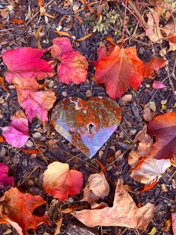 Red Moss Agate Heart Crystal From Brazil #16