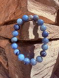 Blue Aventurine "Inner Peace & Alignment" Crystal Bracelet From Brazil Reiki Blessed by Queen