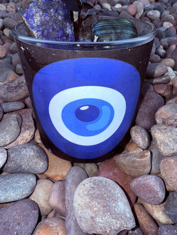 Evil Be Gone 🧿 Crystal Candle Reiki Blessed by Queen