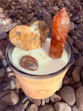 Sacral Chakra Crystal Candle Reiki Blessed by Queen