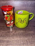Grinch "This is my Grinch face" Mug & Jelly Belly 49 Flavors