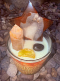 High Vibrational Vibes Crystal Candle Reiki Blessed by Queen