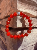 Carnelian Agate "Vitality & Unstoppable Drive" Crystal Bracelet From Brazil Reiki Blessed by Queen