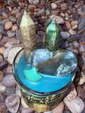 Show Me The Money Crystal Candle Moonlight Reiki Blessed by Queen