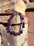 Chevron Amethyst "Peaceful Sleep" Crystal Bracelet From Brazil Reiki Blessed by Queen
