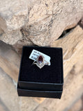 Garnet Crystal 925 Sterling Silver Ring Size 8 From Madagascar - Only 1 Available