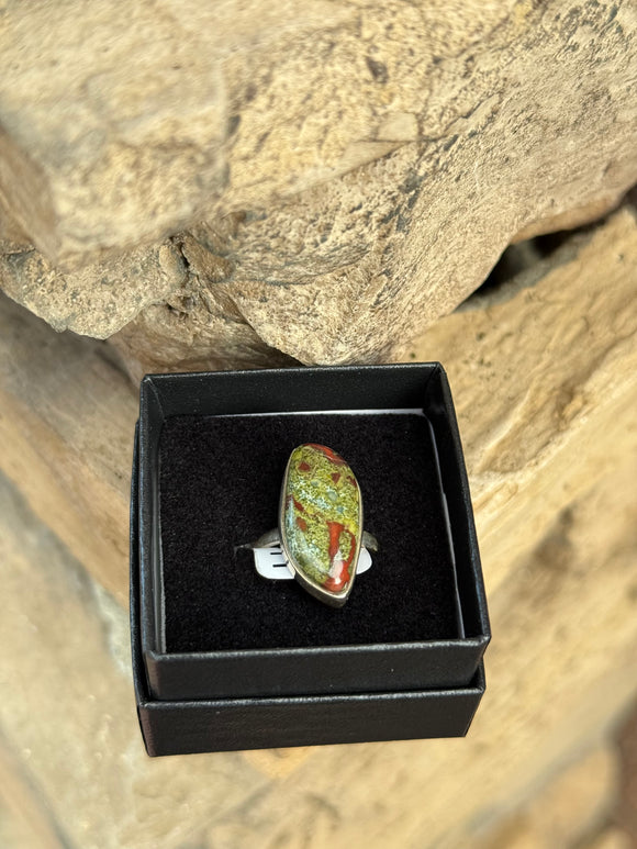 Dragon Blood Jasper Crystal 925 Sterling Silver Adjustable Ring Size 9-12 From Western Australia - Only 1 Available