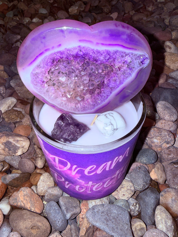 Dream Protection Crystal Candle Reiki Blessed by Queen