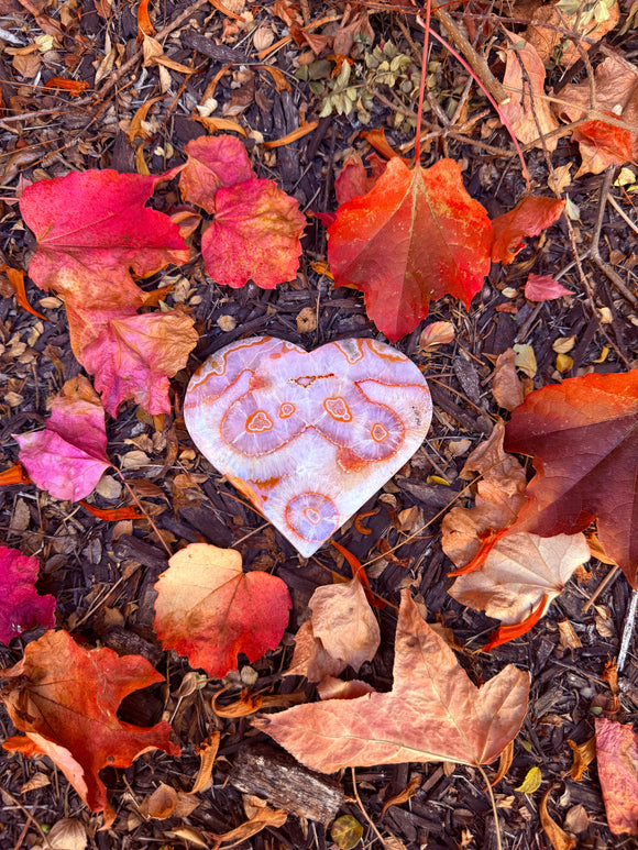 Red Moss Agate Heart Crystal From Brazil #17