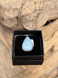 Blue Chalcedony & Magnesite Crystal 925 Sterling Silver Adjustable Ring Size 6-9 From Turkey - Only 1 Available