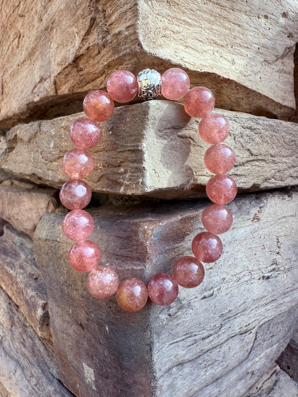 Strawberry quartz Crystal Bracelet