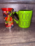 Oogie Boogie Green Mug  & Jelly Belly 49 Flavors Bundle