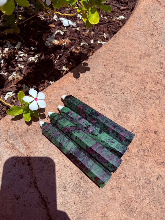 Ruby Zoisite Crystal Tower From Tanzania 