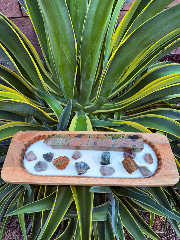 Root & Solar Plexus Synergy For Staying Calm, Strong, & Decisive Crystal Candle Reiki Blessed by Queen