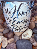 My Home My Energy My Protection Crystal Candle Moonlight Reiki Blessed by Queen