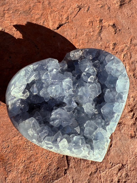 Celestite Crystal Heart #3 Reiki Blessed by Queen