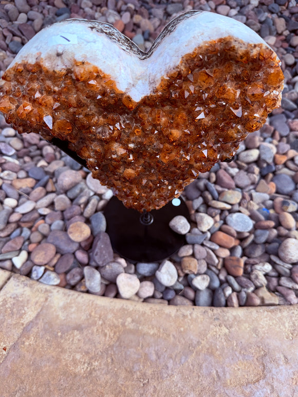 Citrine Crystal Heart From Brazil #2 Reiki Blessed by Queen