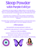 Sleep & Purple Evil Eye Powder infused with Therapeutic Essential Oils & Reiki blessed by Queen