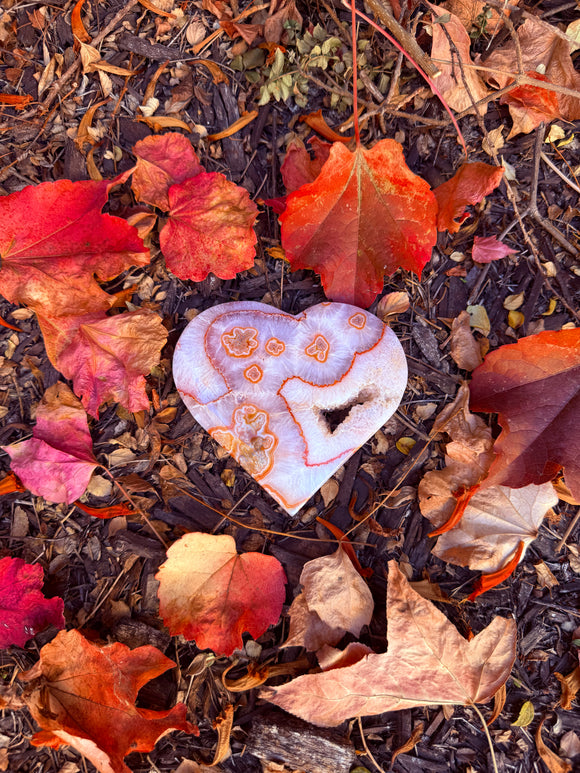 Red Moss Agate Heart Crystal From Brazil #20