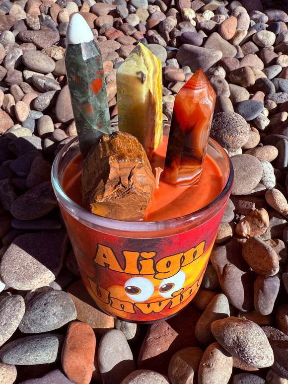 Align & Unwind Crystal Candle Reiki Blessed by Queen