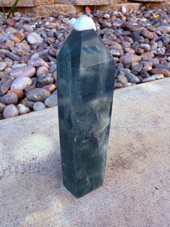 Green Fluorite Crystal Tower #2 Charged Under The New Moon in Leo & Reiki Blessed by Queen