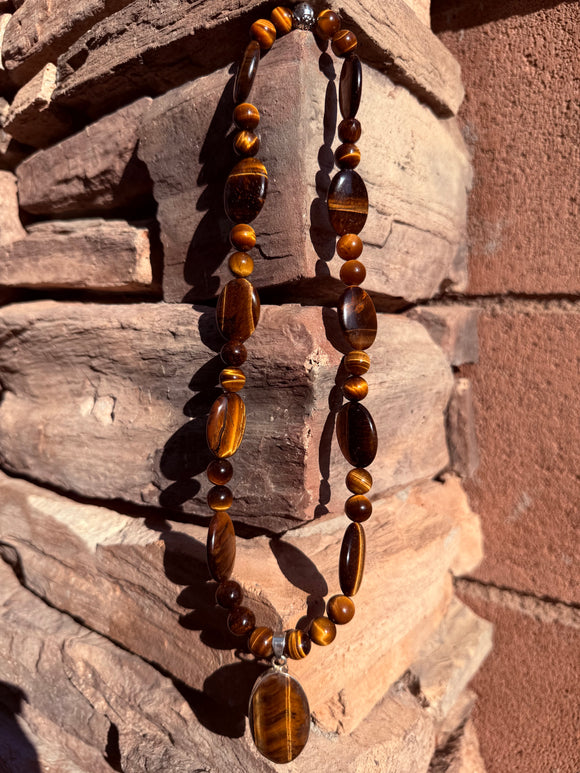 Tigers Eye Crystal Necklace Reiki Blessed by Queen