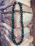 Green Tigers Eye Crystal Necklace From South Africa  (Jumbo Beads) Reiki Blessed by Queen