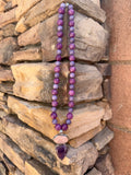 Control My Anger Crystal Necklace (Phosphosiderite & Lepidolite Jumbo & Regular Beads Rose Quartz & Amethyst Pendent) Reiki Blessed by Queen