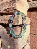 Rainbow Fluorite "Clear Mental Fog" Crystal Bracelet From Mexico Reiki Blessed by Queen