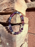 Purple Fluorite "Intuition" Crystal Bracelet (Rare) From Mexico (Small Beads) Reiki Blessed by Queen