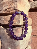 Amethyst "Overcoming Addictions & Protection" Crystal Bracelet From Brazil Reiki Blessed by Queen