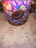 Clear Mental Fog & Mental Tension Crystal Candle & Rainbow Fluorite Sunflower Reiki Blessed by Queen